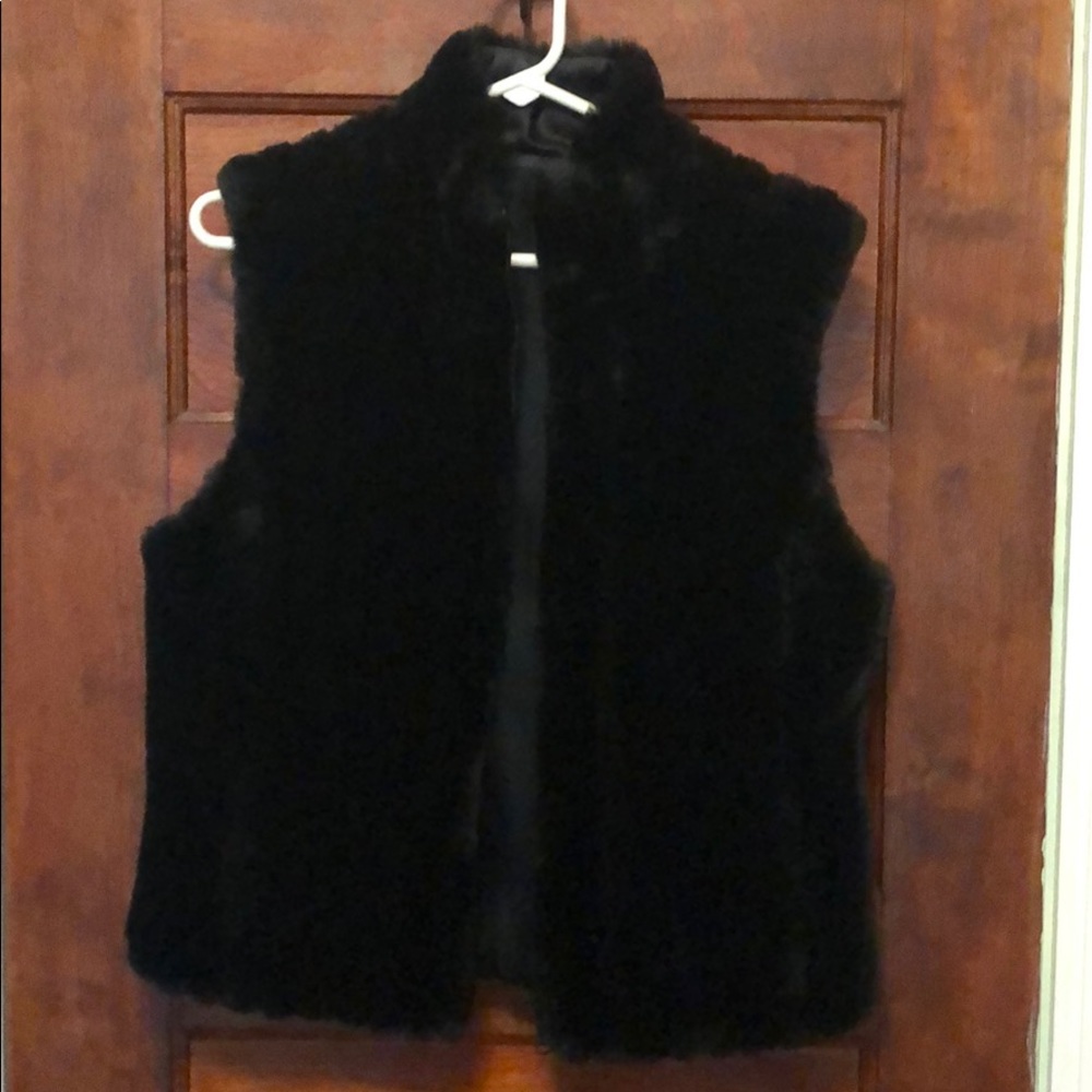 Black Faux Fur Vest